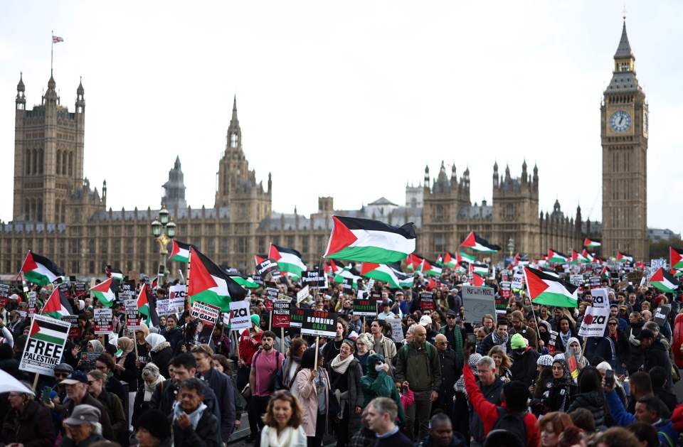 Thousands of pro-Palestine protesters have gathered in London