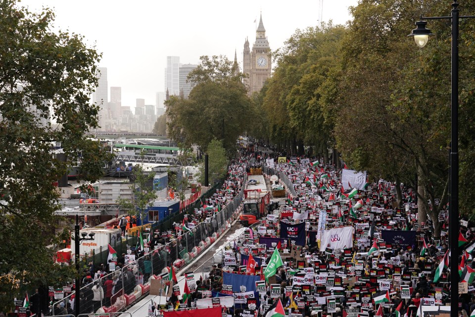 The protest started in Victoria Embankment Gardens