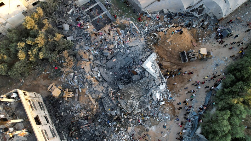A house in Gaza was destroyed by airstrikes