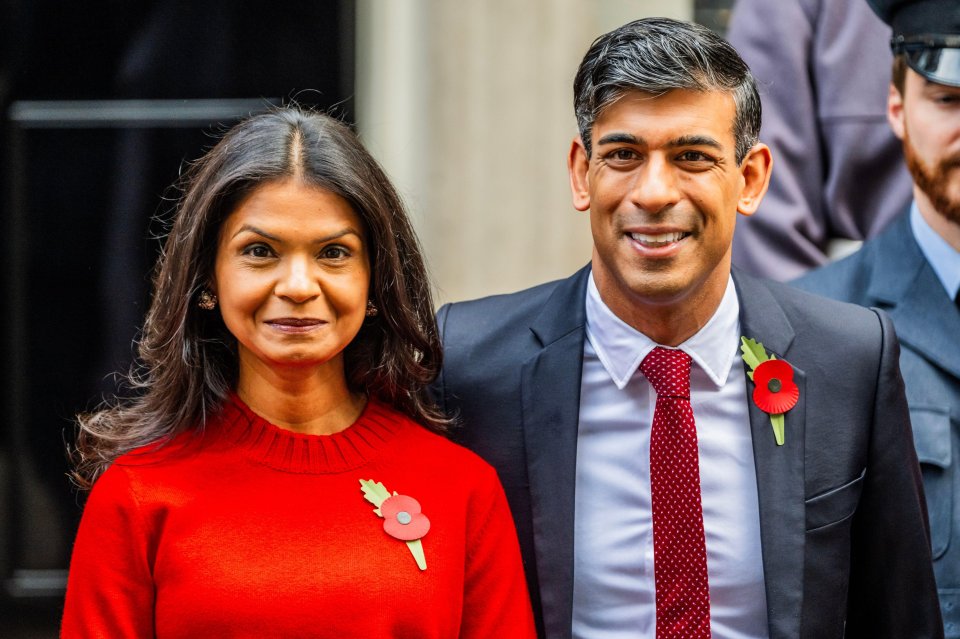 Prime Minister Rishi Sunak and his wife, Akshata Murty