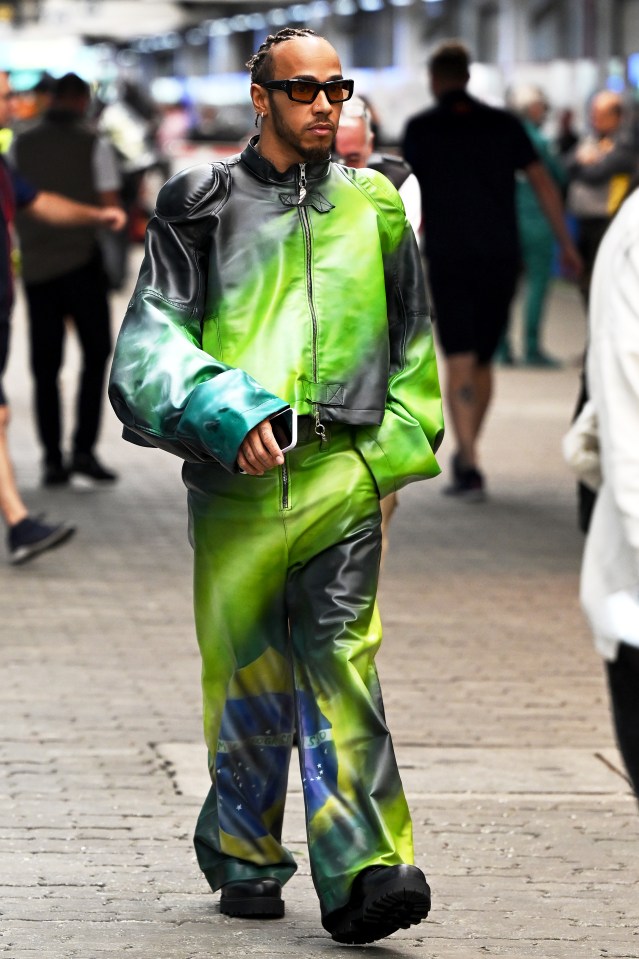 His two-piece leather outfit was a tribute to his idol Aryton Senna