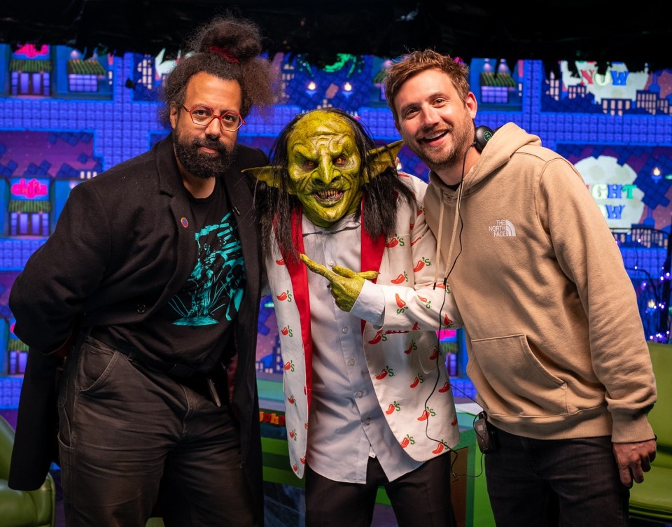 Comedian and actor Reggie Watts with John and Brandon