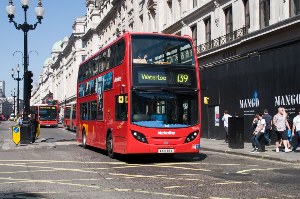 The number 139 bus runs from Golders Green to Waterloo Train Station