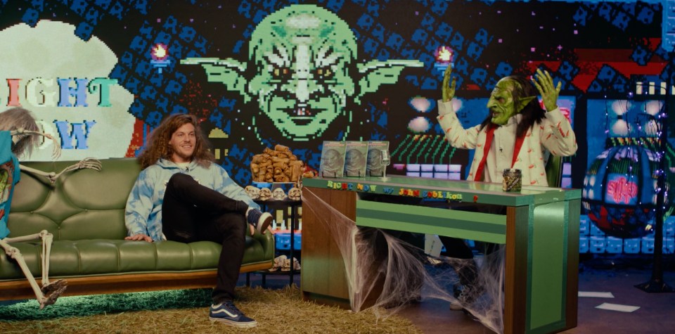 John has become so loved in Hollywood that he now has his own podcast with guests like Blake Anderson, pictured, Bobby Lee and Amanda Cerny