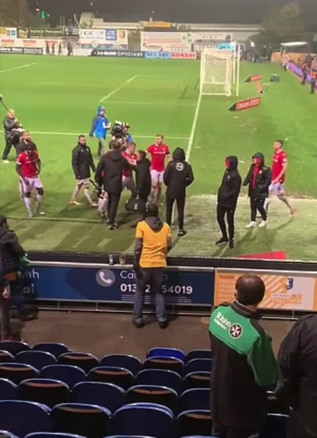 McClean had to be held back by staff before heading down the tunnel