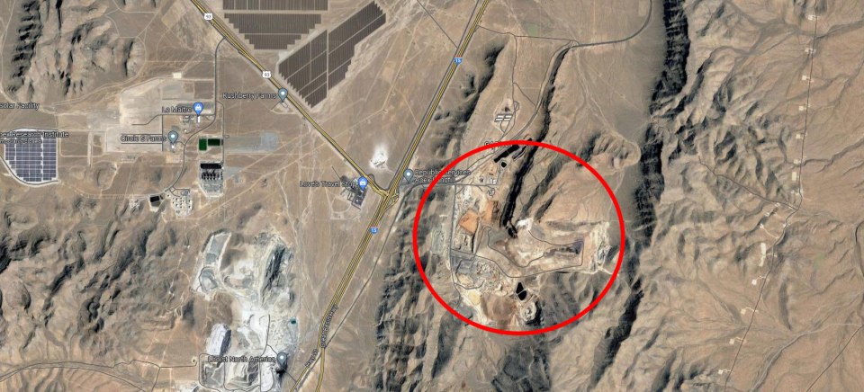 The landfill is located North of Las Vegas