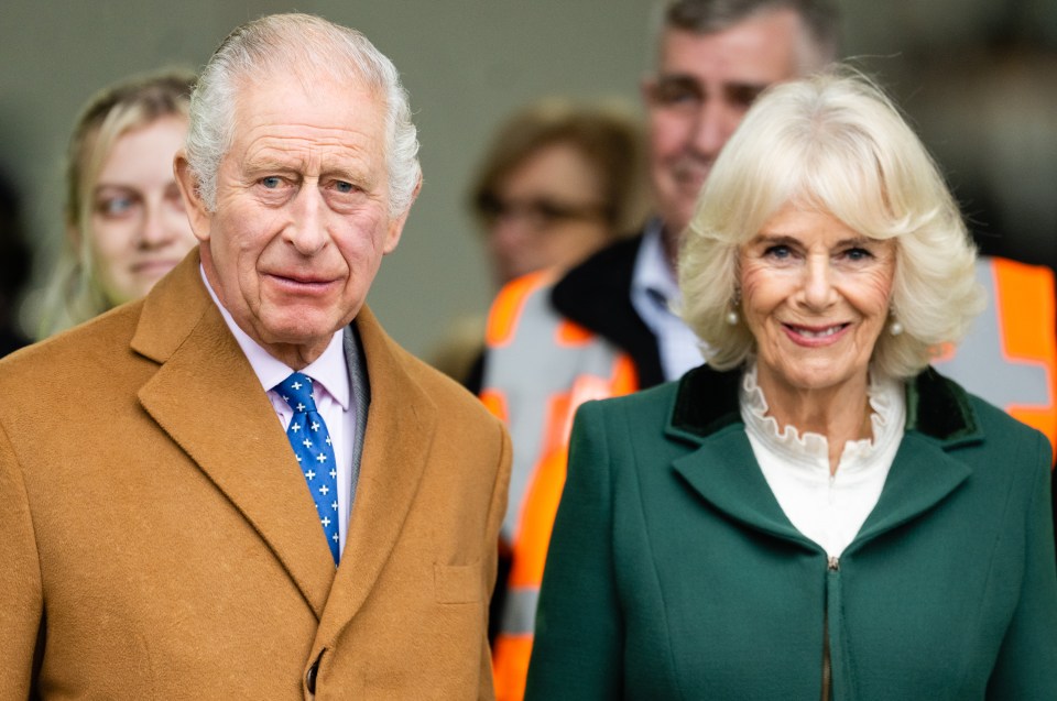 DIDCOT, ENGLAND - NOVEMBER 14: King Charles III and Queen Camilla during the launch of the Coronation Food Project on November 14, 2023 in Didcot, England. On his 75th birthday, the King has launched The coronation Food Project, which aims to minimize food wasted whilst helping people across the UK. (Photo by Samir Hussein/WireImage)
