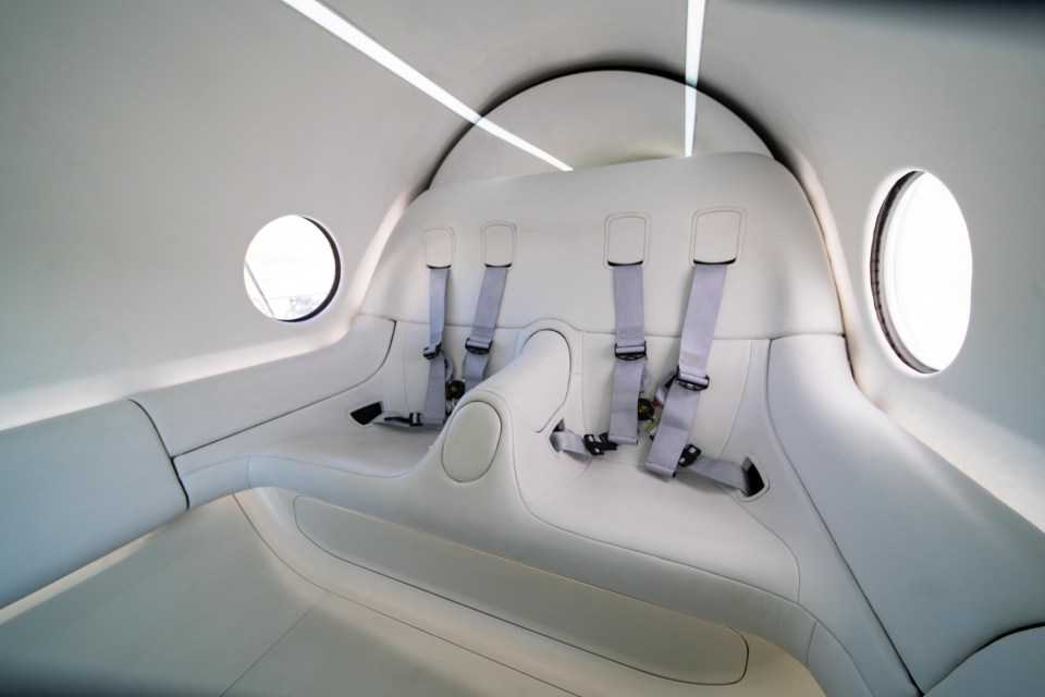 There will be two seats in the futuristic pods, allowing passengers to travel speedily - but in comfort