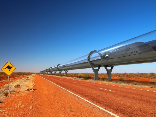 The machine will use magnets to cause it to levitate in the tube, with no need for railway tracks