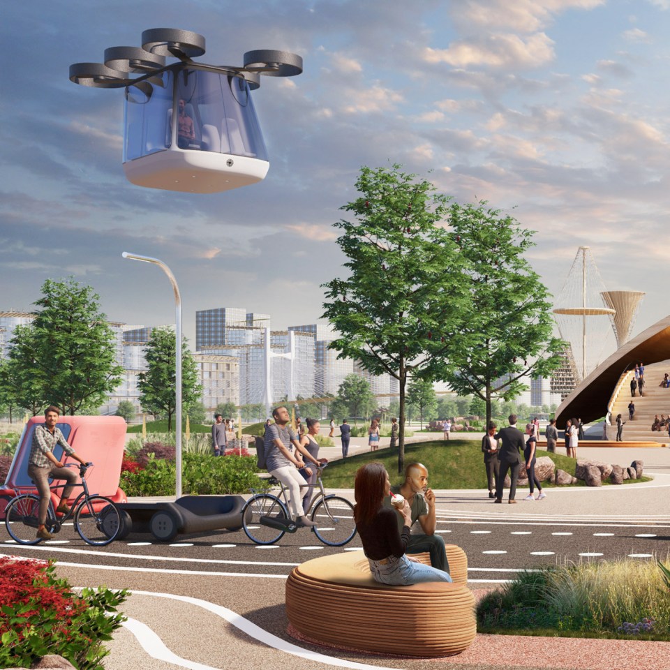 Fossil fuel vehicles are banned in the city, but autonomous vehicles are permitted