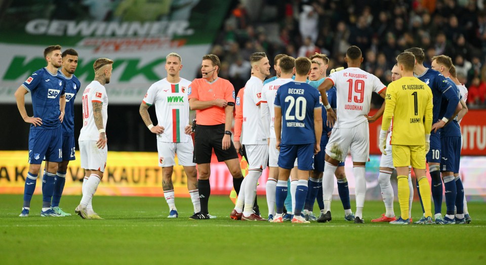 The match was temporarily suspended after the firecracker was set off