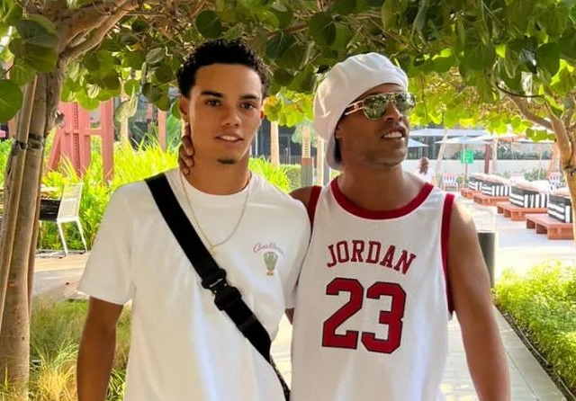 Ronaldinho was delighted his son joined Barca