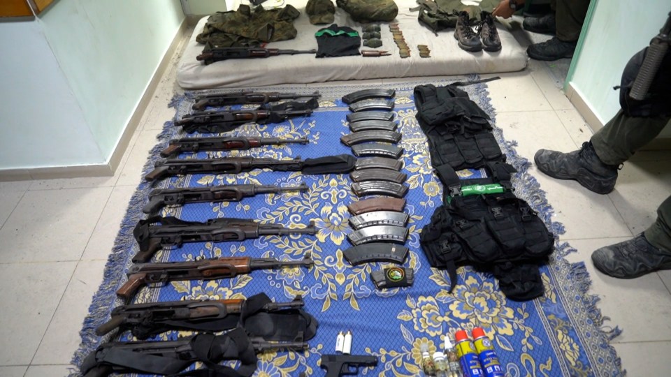 Troops located a room with technological assets, along with military and combat equipment