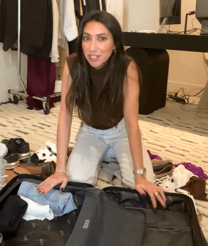 Her other tips include packing a travel steamer and rolling clothes