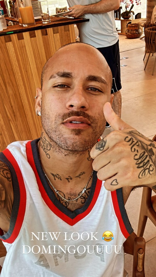 Neymar showed off his new look on Instagram