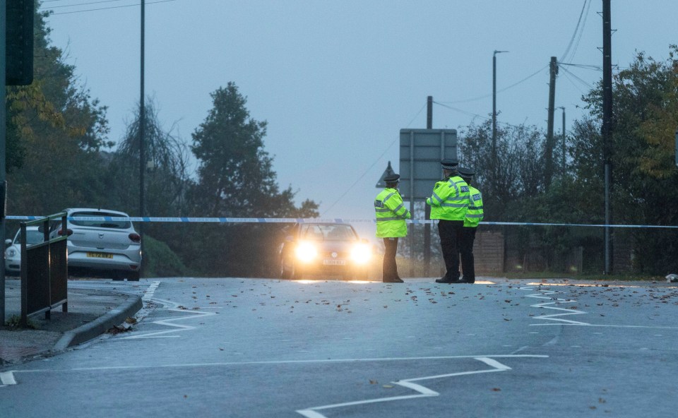 Cops at the scene of the horror attack