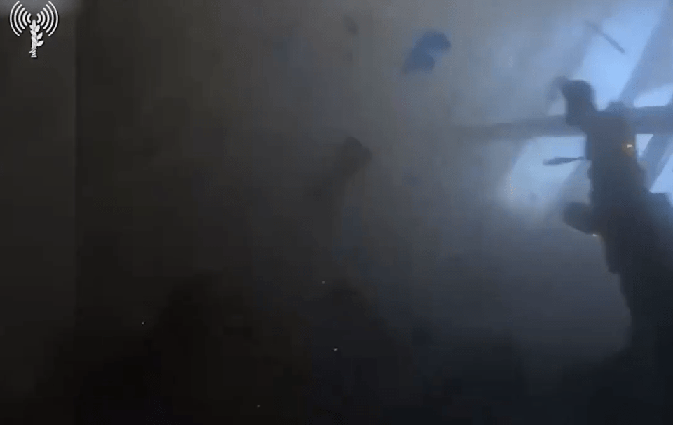 This was the moment a grenade is thrown at the IDF soldier