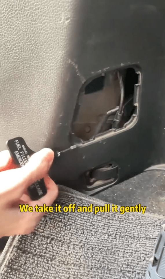A secret metal pull ring inside the car's trunk can help you save the day