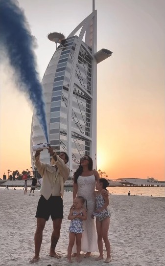 He revealed the happy news in a video on social media with his family
