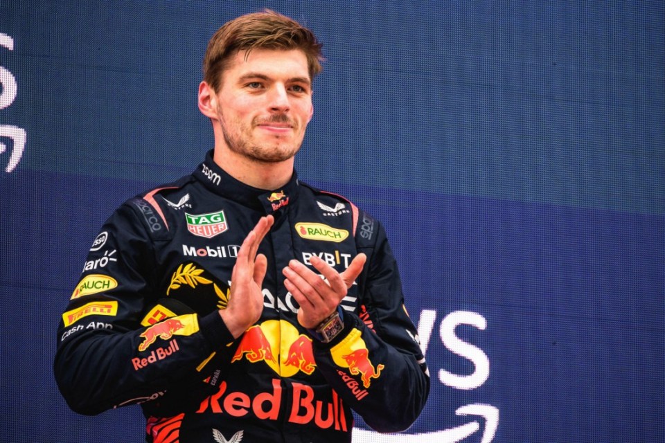 Alamy Live News. 2R5MRGY Montmelo, Spain. 4th June, 2023. MAX VERSTAPPEN (NED) from team Red Bull on the podium after winning the Spanish GP at Circuit de Catalunya Credit: Matthias Oesterle/Alamy Live News This is an Alamy Live News image and may not be part of your current Alamy deal . If you are unsure, please contact our sales team to check.