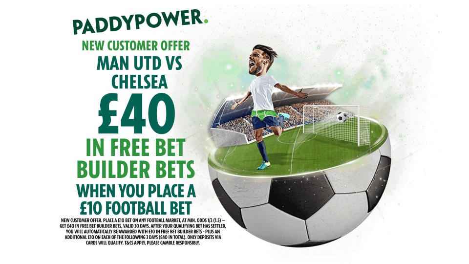 Get £40 in free bets and 14/1 Bet Builder tip at Paddy Power