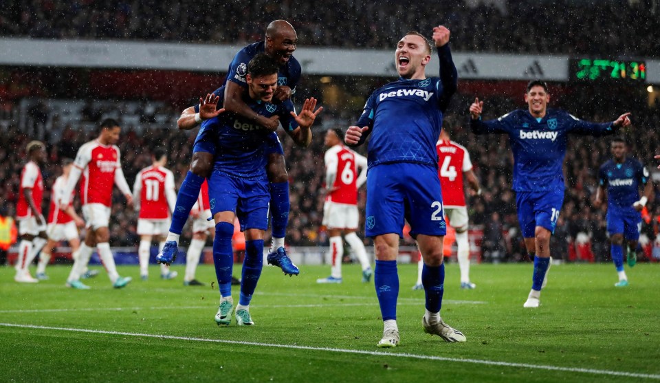West Ham clinched a famous win over Arsenal on Thursday evening