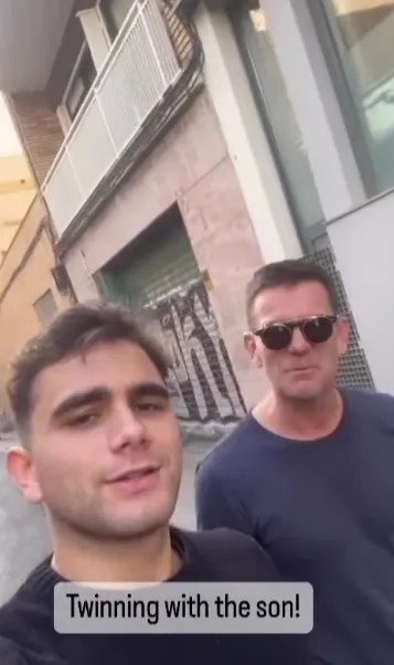 Two men twinning.