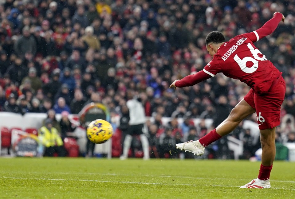 Alexander-Arnold fired in for 4-3 just seconds after kick-off
