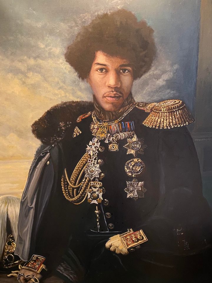 A painting of guitar legend Hendrix at Kimpton Palladian hotel