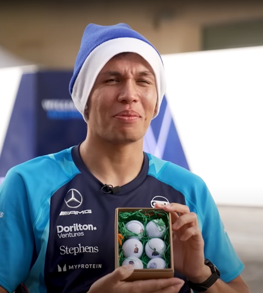 Alex Albon loved his personalised golf balls