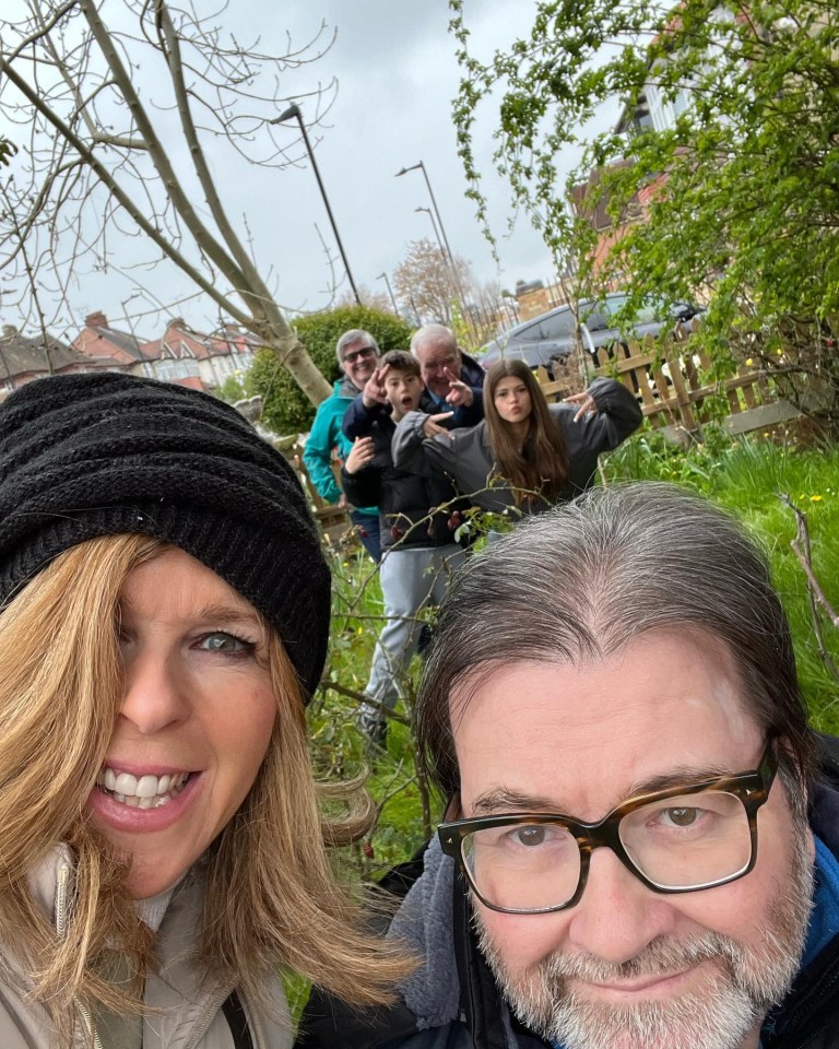 Kate Garraway and Derek Draper planting a tree with family for Earth Day in April this year