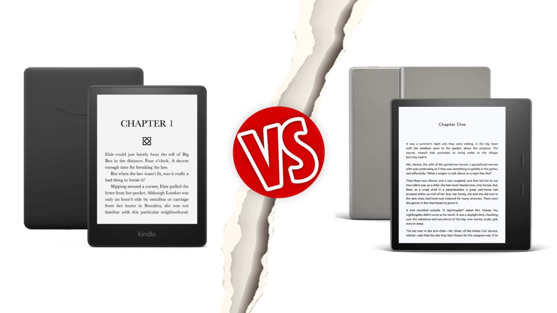 Kindle Paperwhite vs. Kindle Oasis e-readers.