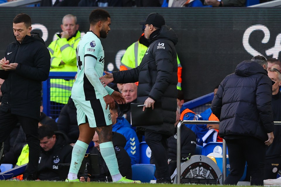 Reece James was forced off with an injury