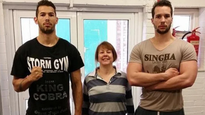 Eileen Tate pictured with her sons Andrew and Tristan