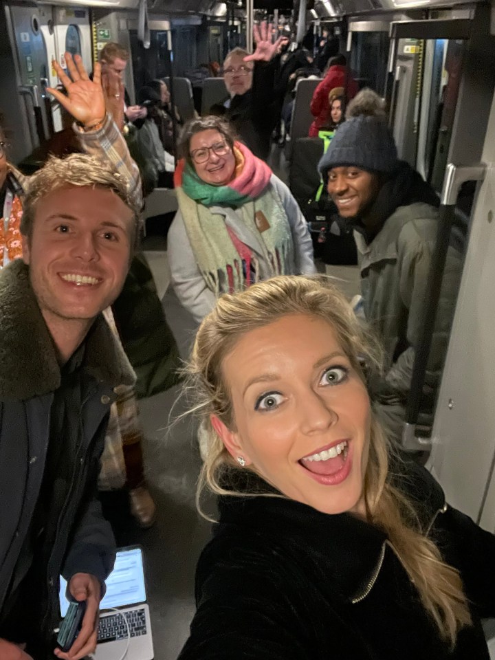 Rachel Riley and pals were trapped on the Elizabeth line
