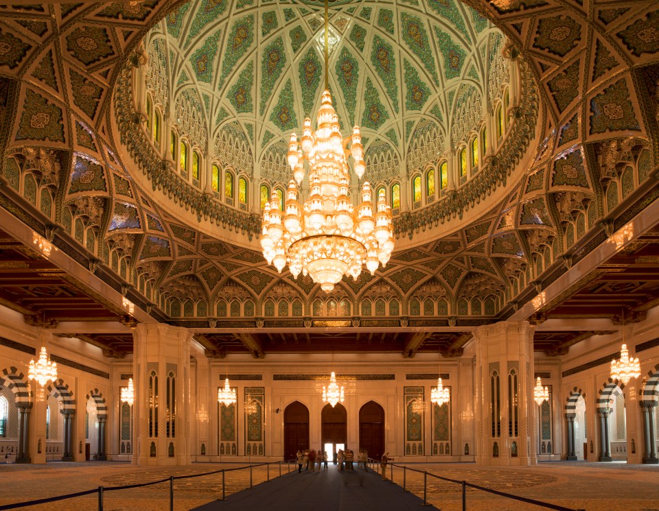 Sultan Qaboos Grand Mosque is home to the world's largest chandelier