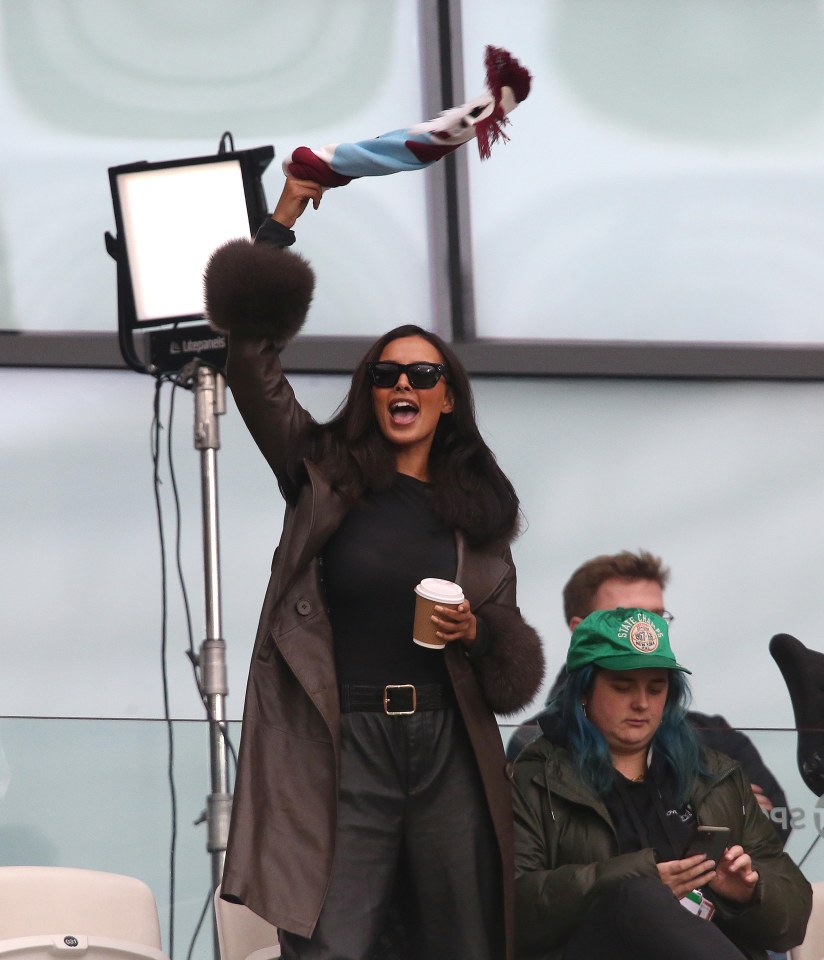Maya Jama cheered West Ham to victory against Manchester United