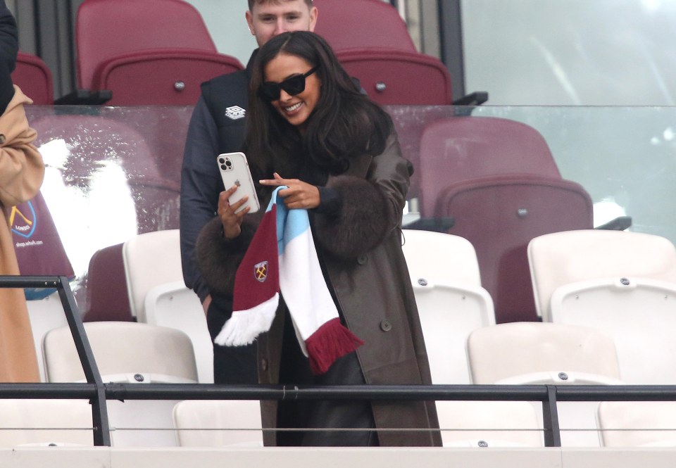 Maya watched from the stands as West Ham defeated Manchester United