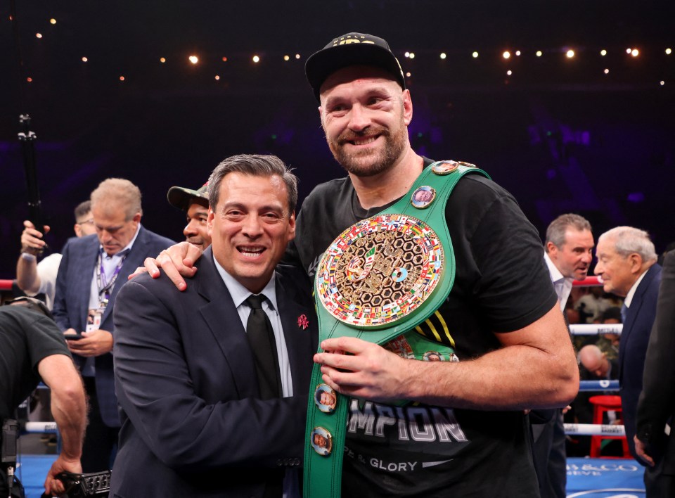 WBC president Mauricio Sulaiman with Tyson Fury