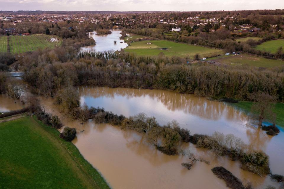 Flooding of the River Mole in Surrey