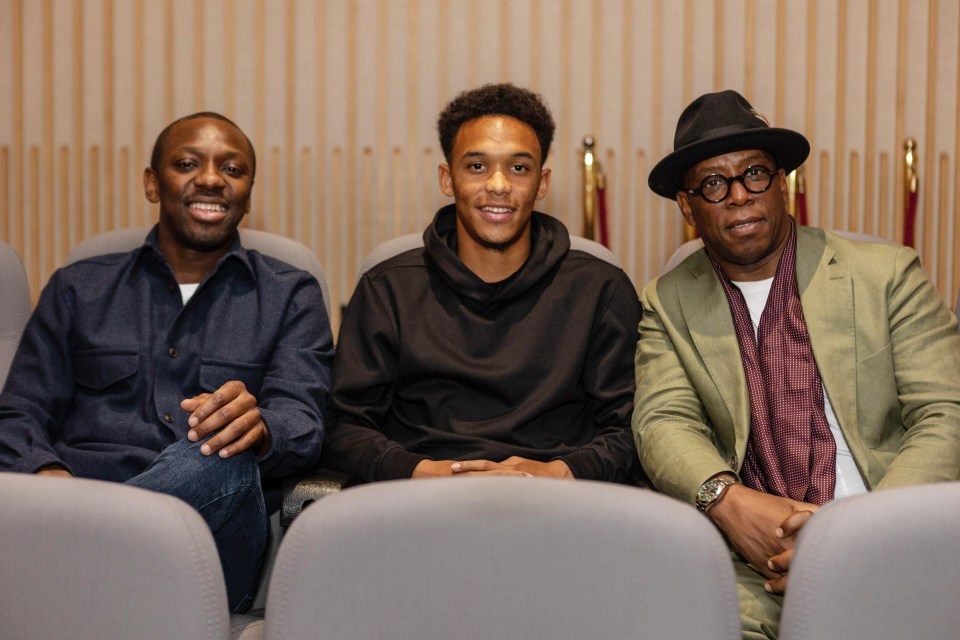 The Arsenal legend pictured with grandson D'Margio Wright-Phillips (centre) and son Shaun