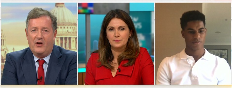 Piers chatted to Marcus on GMB as he campaigned for poverty-stricken kids to get free school meals