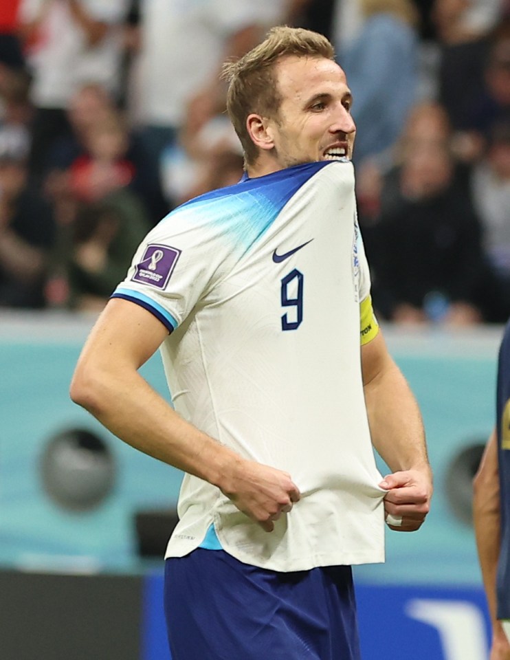 England v France Quater Final Al Bayt Stadium Harry Kane after his penalty miss Pic Richard Pelham. 10.12.2022