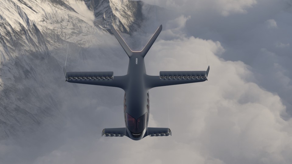 An artist's impression of the Sirius Business Jet in the air