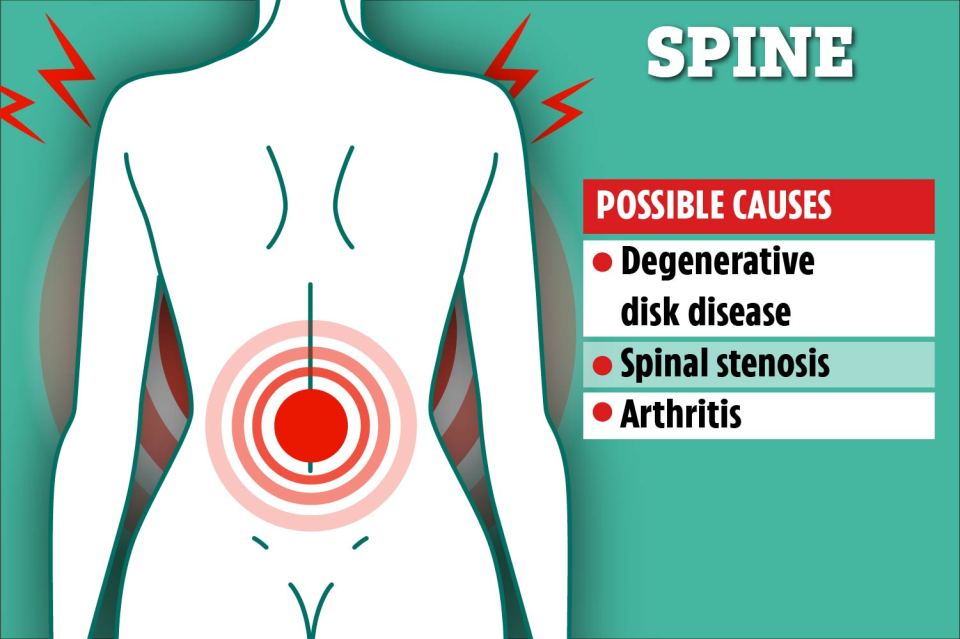 Pain in the spine can be caused by degenerative disk disease, spinal stenosis or arthritis