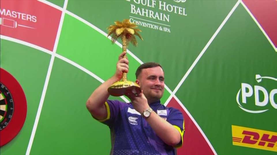 Luke Littler won his first pro title at the Bahrain Darts Masters