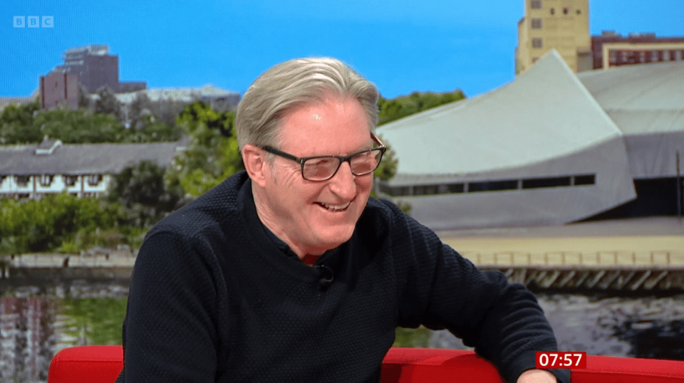 Adrian giggled after the presenter was caught off guard by his winks