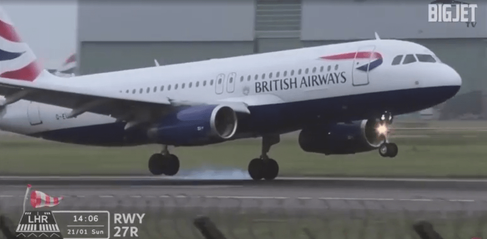 A British Airways flight was unable to land due to the strong winds at Heathrow