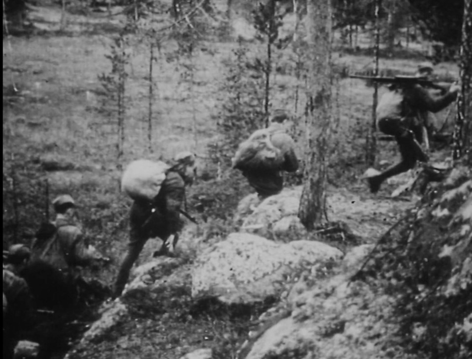 Resistance fighters behind enemy lines