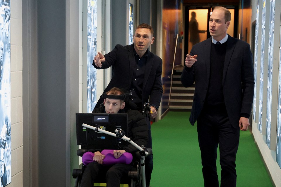 The Prince of Wales is at Leeds Rhinos in Headingly to meet inspirational Rob Burrow and his friend Kevin Sinfield